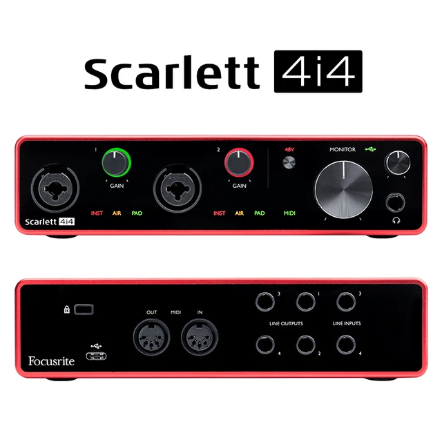 New Version Focusrite Scarlett 4i4(3rd gen) 4 input 4 output USB audio  interface sound card for recording Microphone Guitar Bass