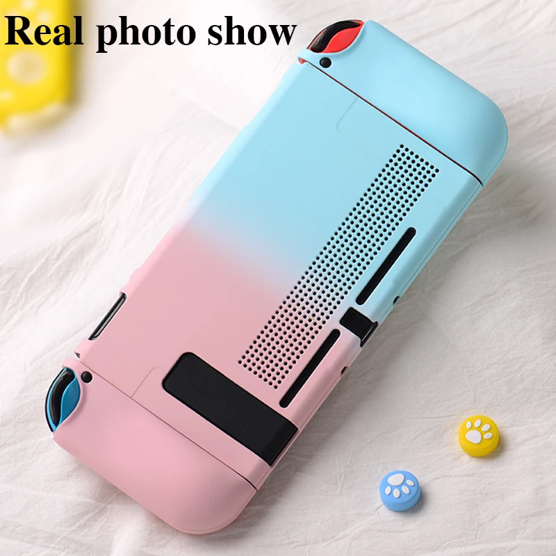 التدرج اللون التبديل قذيفة لينة غطاء صندوق مكافحة سقوط واقية حافظة Joy-Con تحكم الإسكان ل نينتندو التبديل اكسسوارات