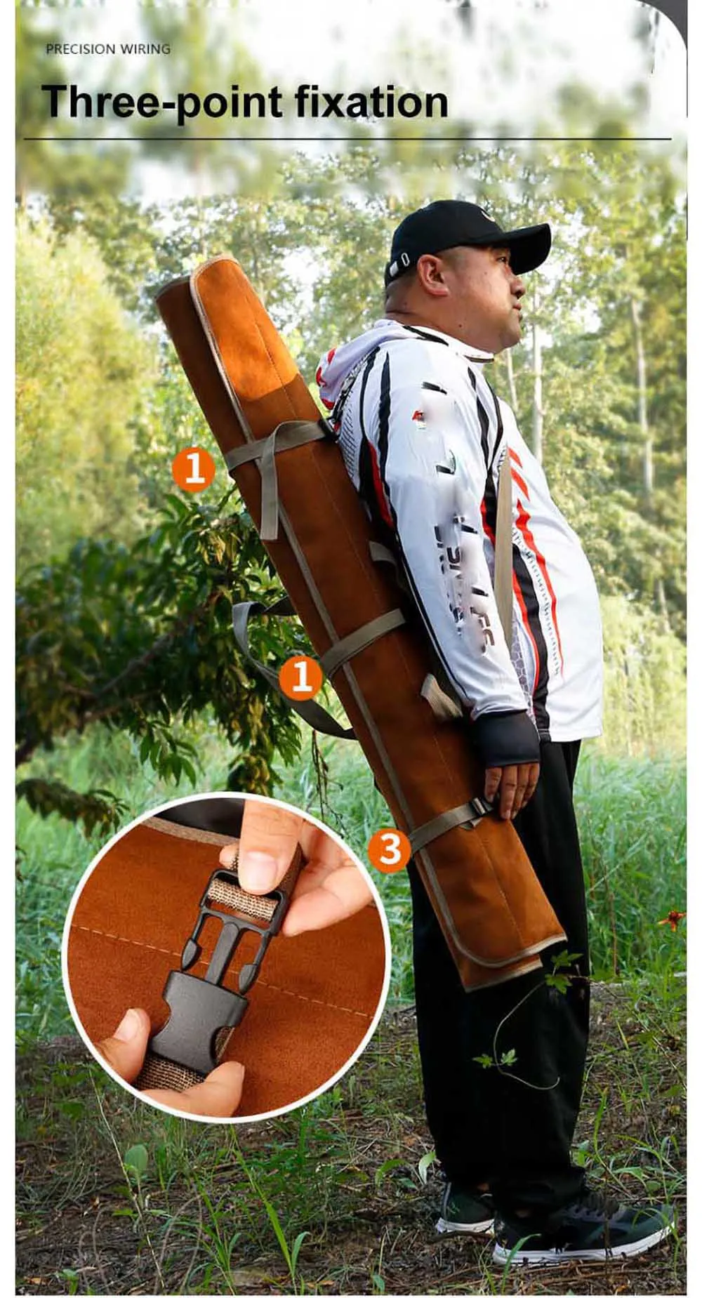 150cm Tragbare Angelrutentasche Einlagige Faltbare Roll-Up-Tasche im Regenschirm-Design für Rolle, Schnur, Köder, Angelausrüstung und Zubehör – Detail 7