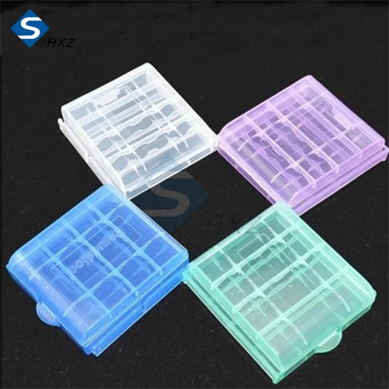 Four Color 4 Slots 18650 Rechargeable Battery Storage Box Plastic Box 4 Section Equipment Thicken