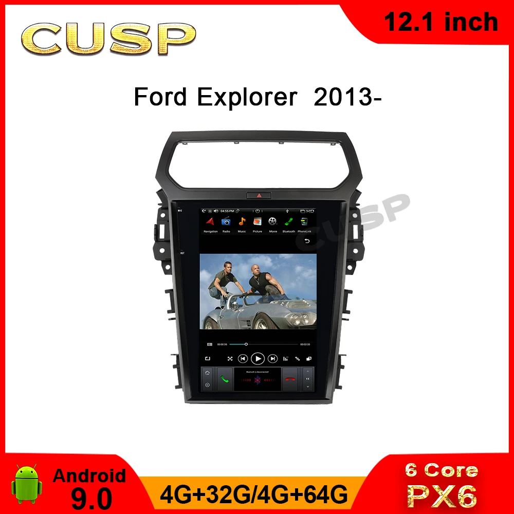 

ANDROID CAR GPS Vertical screen For Ford Explorer GPS 12.1 inch 6 CORE RAM 4G ROM 64G Car Multimedia DSP CAR NAVIGATION