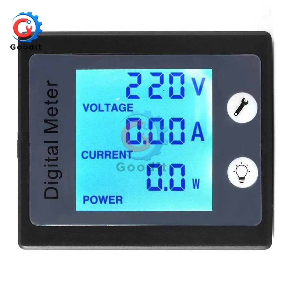 AC 80-260V 100A AC LCD Digital Ammeter Voltmeter Power Energy Volt Voltage Current Meter Gauge with STN LCD Backlight 110V 220V