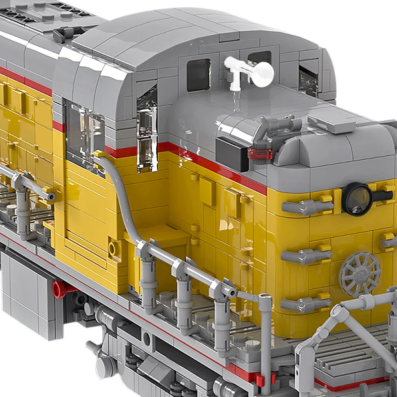 محطة قطار BuildMoc عالية التقنية للسكك الحديدية MOC Union Pacific Alco RS-2 (1:38) نموذج اللبنات الطوب ألعاب القطار للأطفال