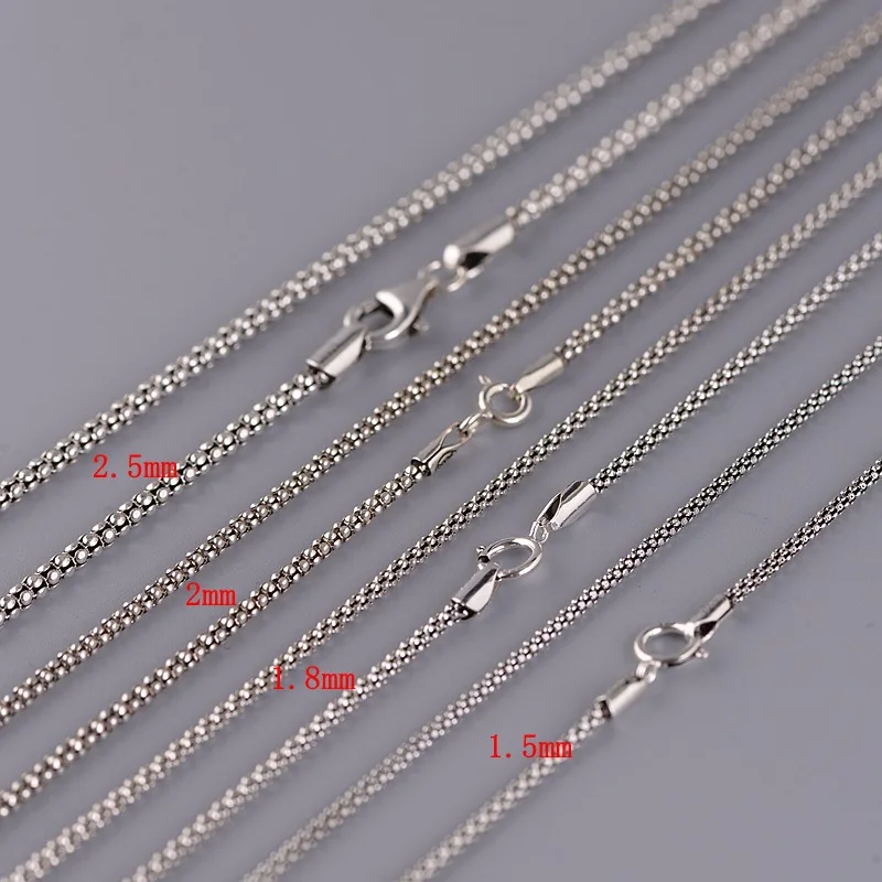 BOCAI New Pure 925 Silver Vintage Italian Chain Simple and Fresh Sweater Chain Fashionable Temperament Rice Grain Woman Necklace