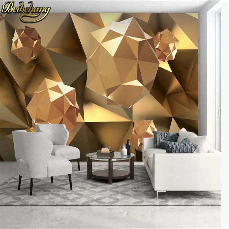 

beibehang Custom papel de parede 3d mural living room dining room TV backdrop wallpaper Golden sphere abstract space wall paper