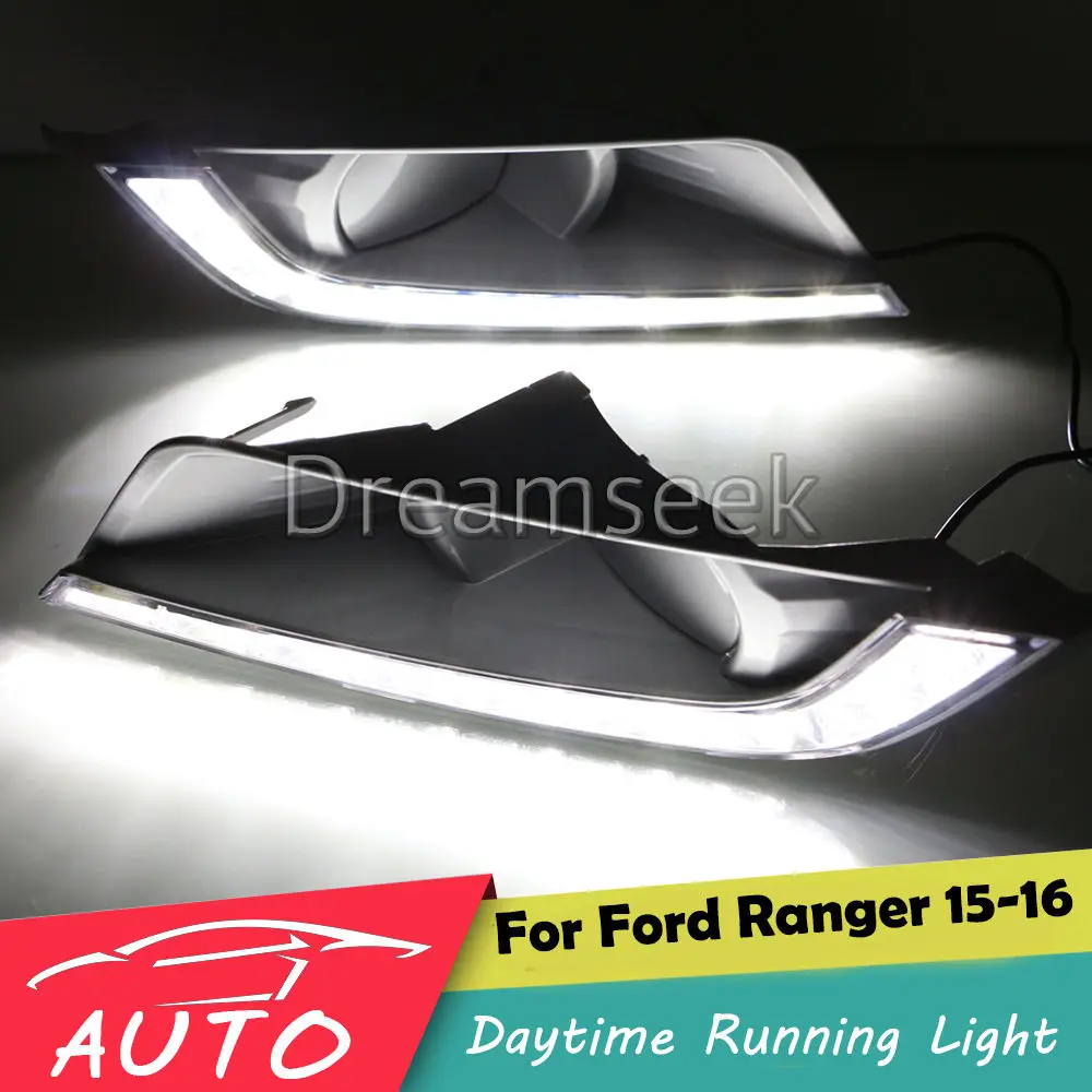 

DRL For Ford Ranger 2015 2016 New LED Daytime Running Light Relay Waterproof Driving Fog Day Lamp Daylight Round Type