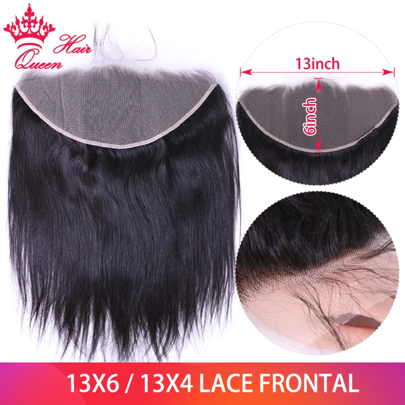 Queen Hair Product 13x6 13x4 Ear to Ear Lace Frontal Closure Natural Color Brazilian Straight Raw Hair Frontal Virgin Human Hair