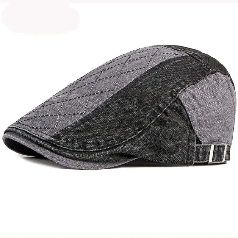 HT2954 Beret Spring Summer Sun Hat Cap Unisex Cotton Flat Cap Adjusted Artist Painter Beret Hat Men Women Beret Cap