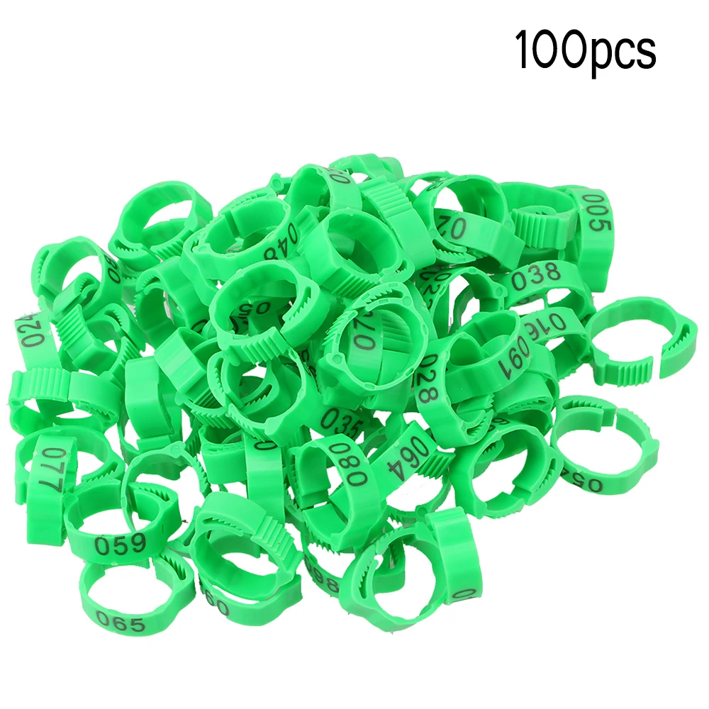 Foot Ring 100Pcs/set Color Randomly Leg Digital Label Buckle Ring For Chicken Duck Pigeon Adjustable