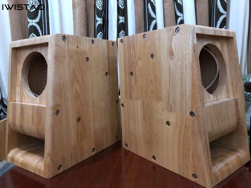 IWISTAO – haut-parleur HIFI vide, 5 pouces, 1 paire, Structure en labyrinthe fini avec bois massif, pour une gamme complète de haut-parleurs, bricolage
