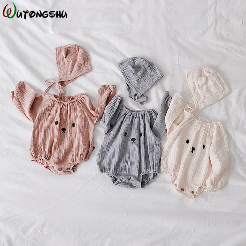 Baby Girl Rompers 0-24M Toddler Baby Girl Solid Jumpsuit Long Sleeve Rabbit Newborn Outfits Clothes Christmas Baby Costume