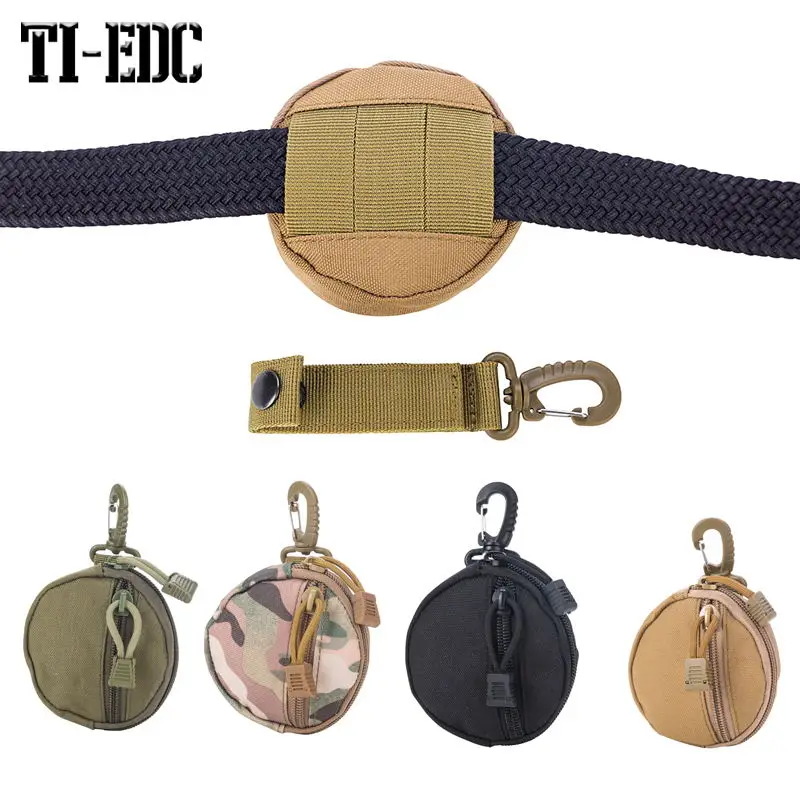 Tactical Molle1000D Utility Functional Bag Practical Coin Purse Keychain，Outdoor Wireless Headphone Pack，Hunting EDC Round Bag