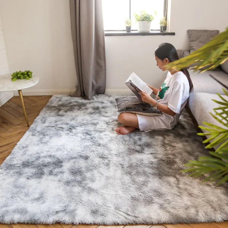 

Nordic ins variegated tie-dyed gradient carpet bedroom bedside rug living room coffee table tatami rug kid crawling carpet