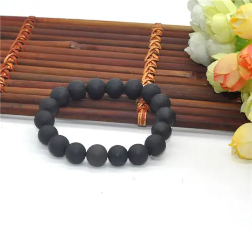 2021 friendship bracelets 8mm Real Black Bianshi Natural Bian Stone Bracelet For Men&Women bianshi bracelet