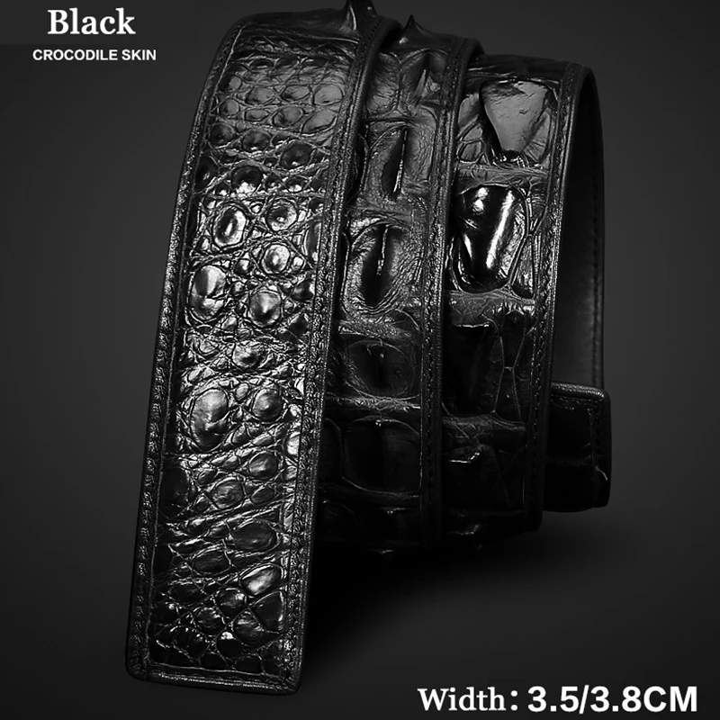 

croco leather belts for men high quality belt for work vintage black men belt no buckle ceinture sans boucle homme 6132