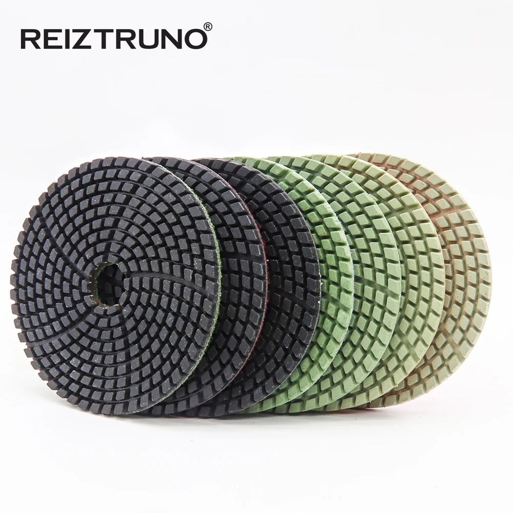 3 Pcs ควอตซ์เพชรแผ่นขัด Terrazzo หิน4 "100Mm Resin Abrasive Disc บดล้อสำหรับเครื่องบดใช้เปียก