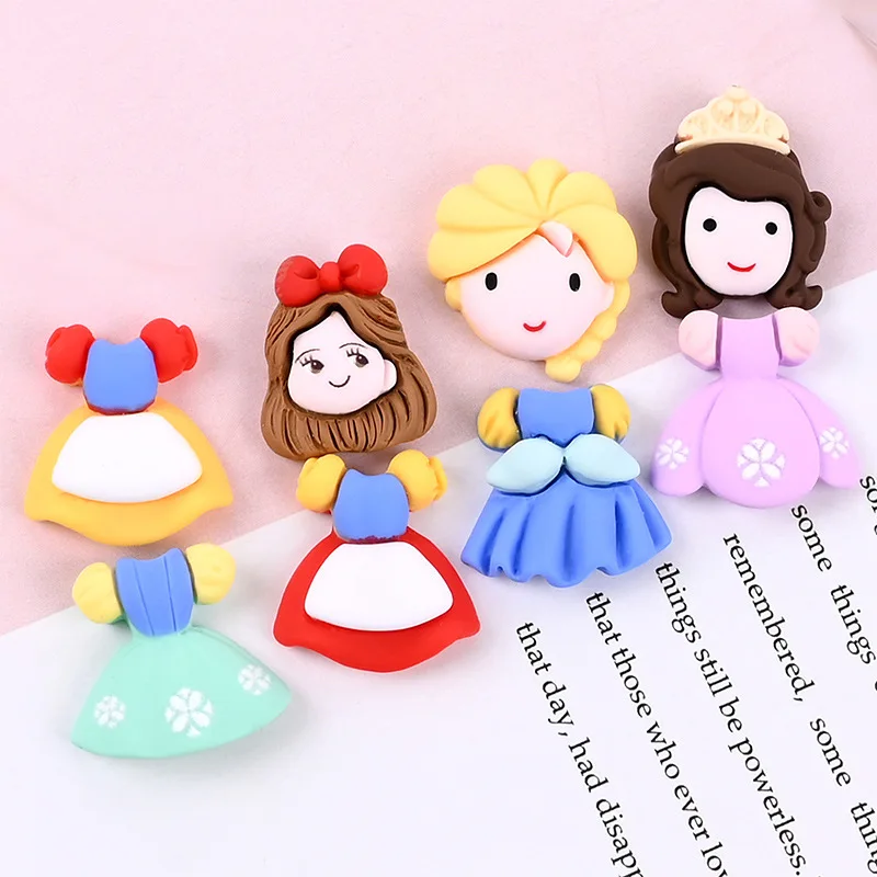 10pcs Cute Mixture Princess Skirt Resin Jewelry Accessories DIY Handmade Material Glue Dropping Phone Shell Patch