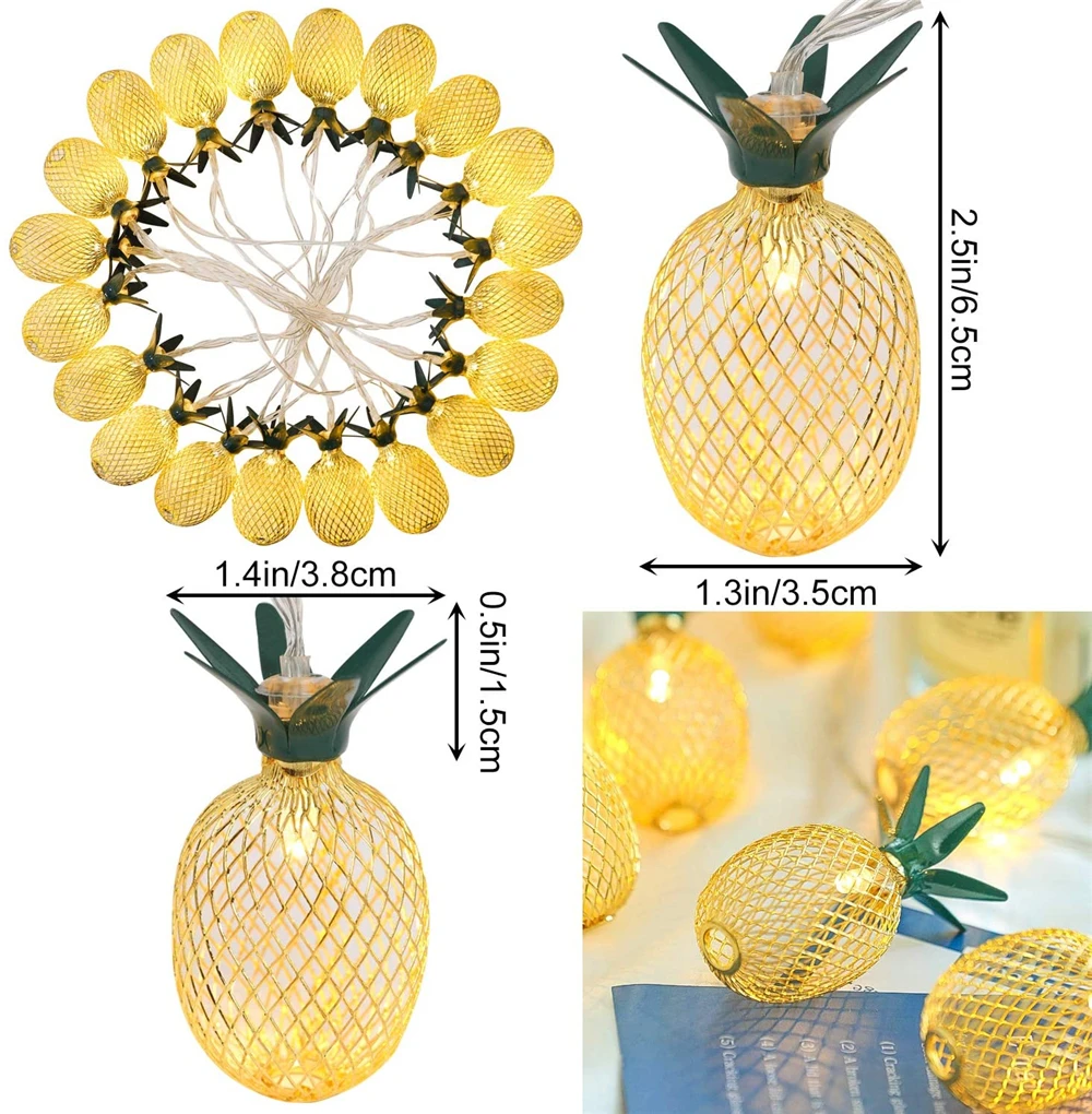 Pineapple Led Light Strings Garlands Battery Operated LED Lamp Holiday Party Garden Decoration Fairy Lights Holiday lighting