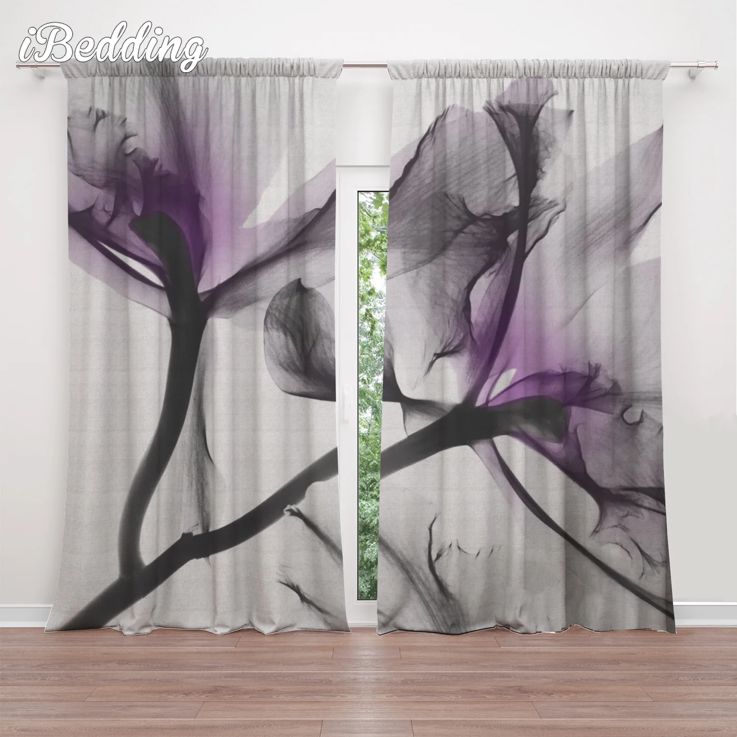 Flowers and Oil Painting Flowers Living Room Curtain Blackout Curtains for Livingroom Waterproof  Curtain POD Polyester Decor