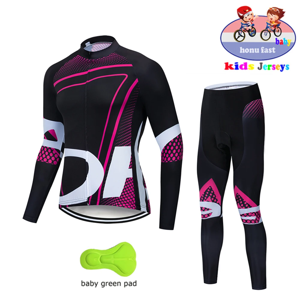 High Quality Kids Cycling Clothing Summer Kids Jersey Set Biking Long Sleeve Clothes Suit MTB Children\'s Cycling Wear 2021