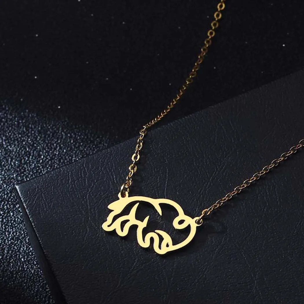 Kinitial Fashion Bison Buffalo Cow Bull Pendant Necklace For Women New Maxi Statement Necklaces Collier Charm Choker Jewelry