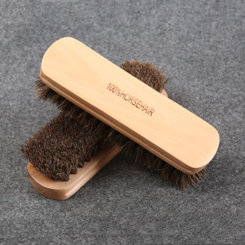 DIY leather craft real horse hair brush