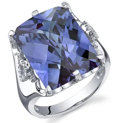 Fashon Jewelry Big Princess Cut Purple Zircon Rings for Wedding Engagement Set Gifts