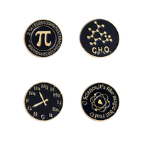 Science Enamel Pins Pi (π) Periodic Table Atom Symbol Brooches for Geek Science Lover Teachers and Students Jewelry Wholesale