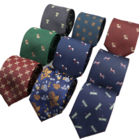 Fashion Casual Tie 8cm Animal Flower Geometric Pattern Necktie Men's Wedding Gift Clothing Accessories