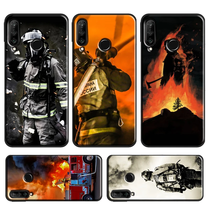 Fire Fighter Hero Case For Huawei P40 Lite P20 P30 Pro P Smart Z 2019 Mate 20 Lite Nova 5T Honor 50 10i 8X 9X