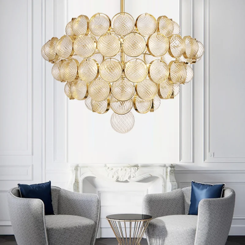 Post Modern Luxury Round Lustre Gold Metal Led Pendant Light Luminarias Glass Globes Rod Pendant Lamparas Lighting Fixtures