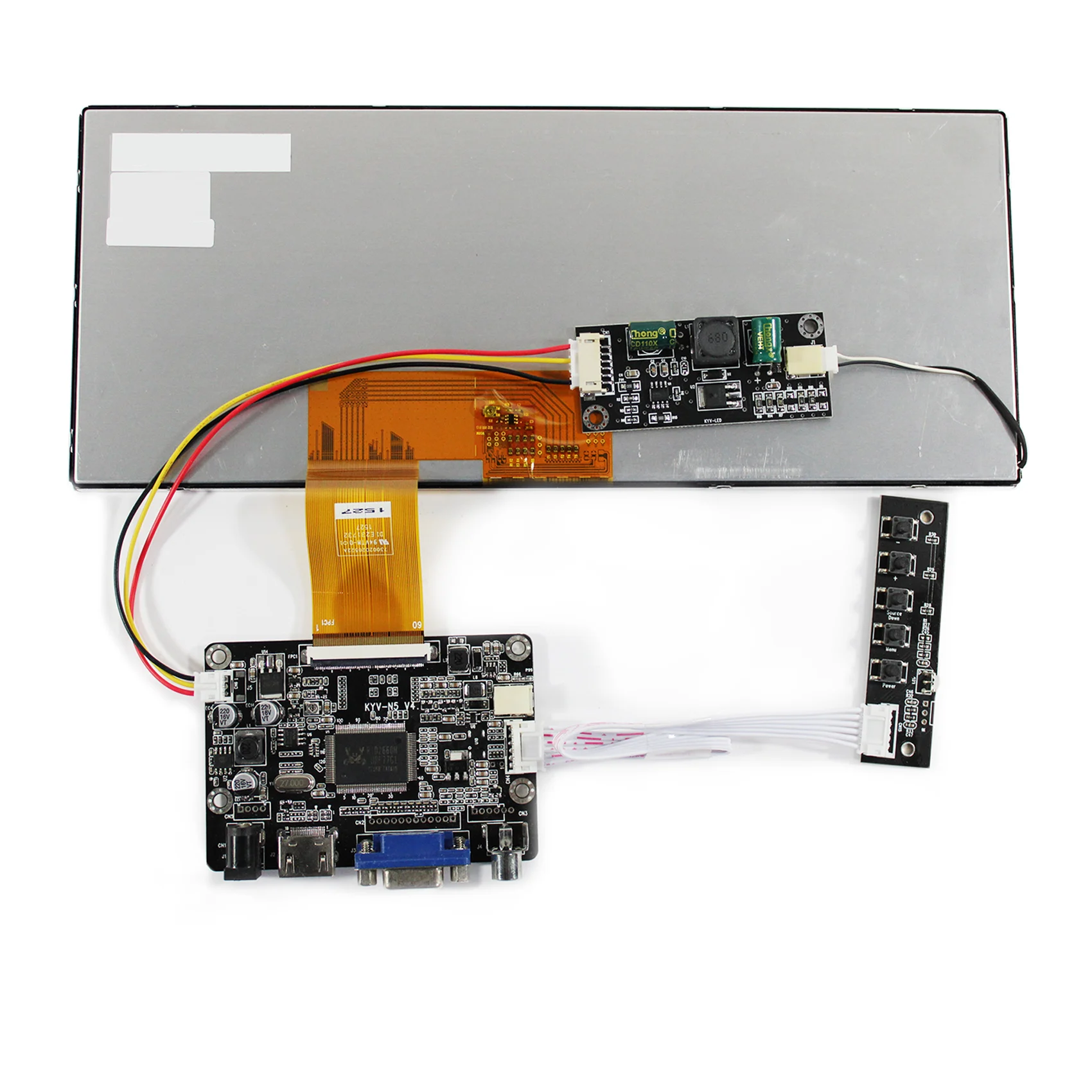 10.3 "CLAA103WA01 xn 1280 × 480液晶輝度800cdとHD-MI vga av lcdコントローラボード屋外高輝度