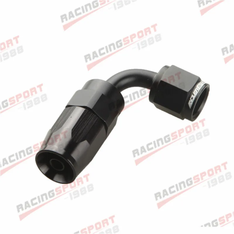 

90 Degree 4AN AN-4 Swivel Oil Fuel Line Hose End Fitting Adapter Aluminum Black