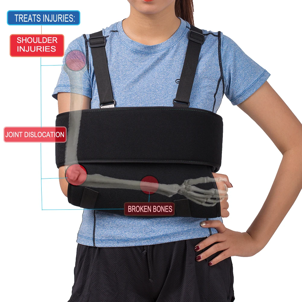 Orthopedic Medical Arm Sling Shoulder Immobilizer Rotator Cuff Wrist Elbow Forearm Support Brace Strap with Soft Comfortable Pad