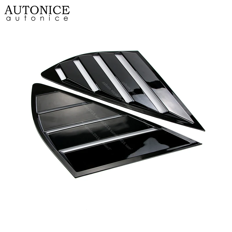 2pc Shiny Black Rear Quarter Panel Window Side Louvers Vent Trim Fit for Ford Fusion Mondeo Asian and North American Versions