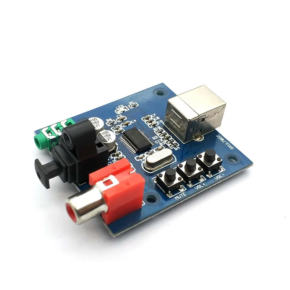 PCM2704 Âm Thanh Đắc USB S/PDIF Card Âm Thanh Bộ Giải Mã Tàu 3.5Mm Analog Đồng Trục Quang Có Đầu Ra Hi fi Mô Đun