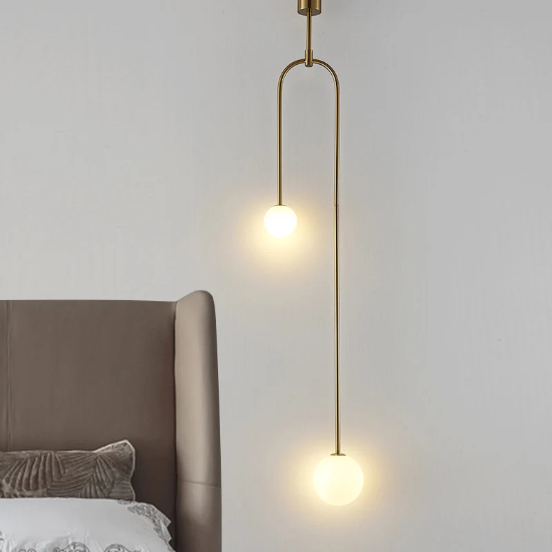 

Modern Glass Ball Pendant Lighting For Bedroom Bedside Nordic Gold Pendant Lamp Hanging Lights Art Deco Pendant Lamp Home Indoor