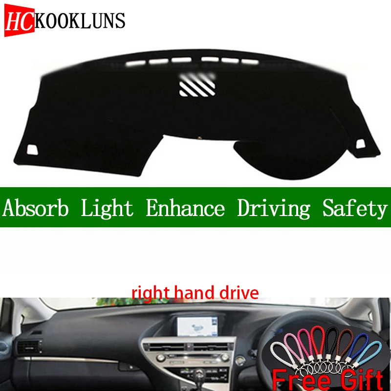 

Для lexus RX270 RX350 RX450 2009 2010 2011 2012 2013 2014 правая крышка приборной панели автомобильные наклейки Dash Mat аксессуары для интерьера