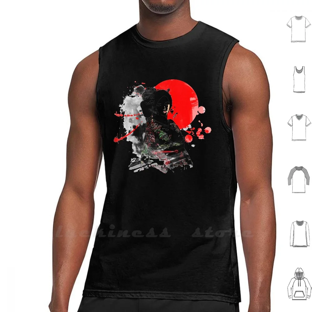 Japan Kyoto Geisha Tank Top Vest Sleeveless Cotton Japan Japanese Kyoto Tokyo Shrine Temple Origami Karate Shinjuku Harajuku