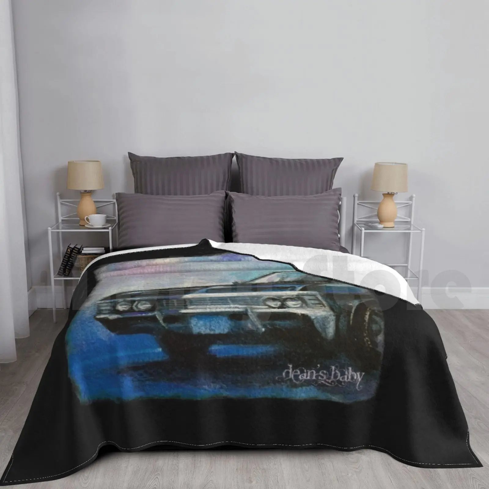 Dean's Baby Blanket Fashion Custom Baby Car Impala 67 Impala Dean Dean Winchester Supernatural Cwtv Black Purple