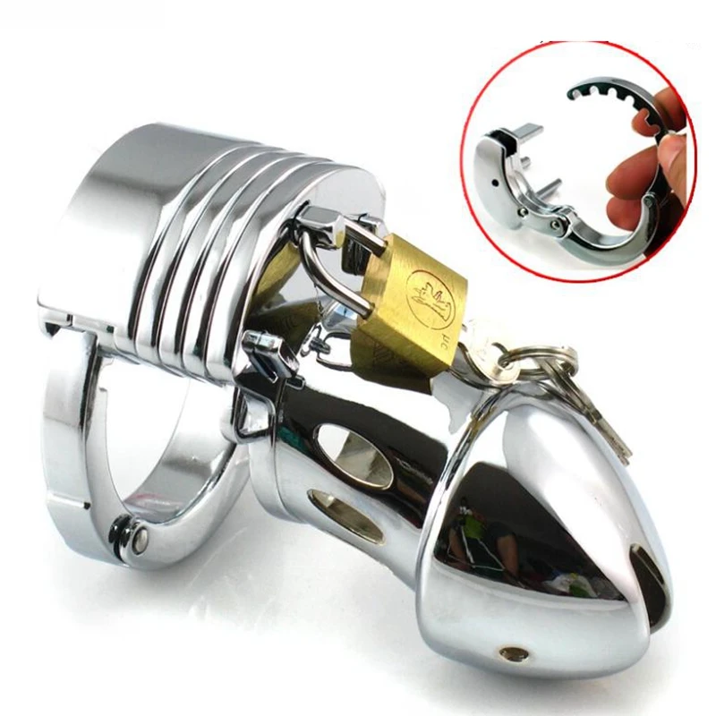 Adjustable Male Chastity Device Metal Chastity Cage Penis Ring Cock Lock Sex Toys For Men/Gays SM Restraint Chastity Belt BDSM