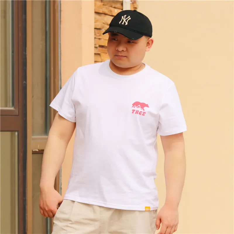 Bear Summer Men's Plus Size Cotton T-shirt Gay Bear Cute Bear Round Collar Short Sleeve Tops White 4 Styles XL 2XL 3XL 4XL 5XL