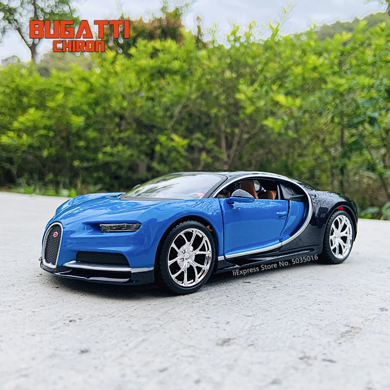 Maisto 1:24 Bugatti Chiron DIVO blue Sport simulation alloy car model crafts decoration collection toy tools gift