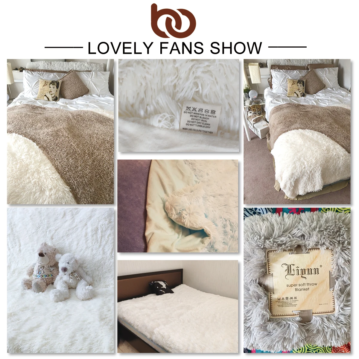 BeddingOutlet Shaggy Throw Blanket Super Soft Plush Bed Cover Fluffy Faux Fur Blanket Fleece Blankets for Beds Couch Sofa manta