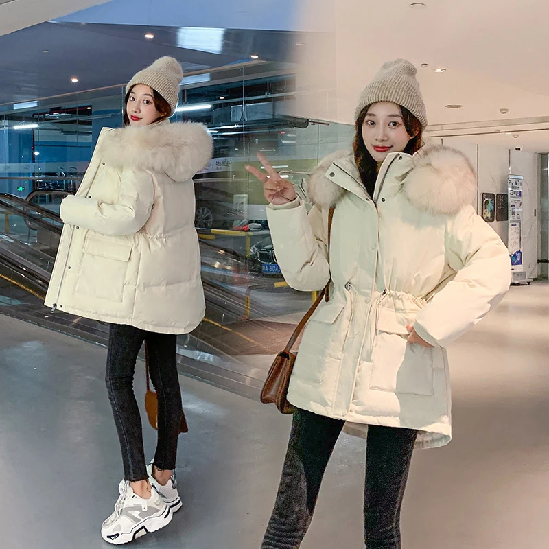 

Cotton Padded Jacket Women Korean Full Sleeve Thicken Hooded Coats Women 2022 Winter Solid Slim Warm Outwear Female LD2485