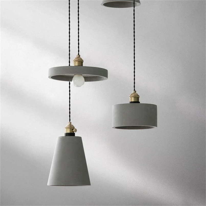 

Nordic Industrial Cement Droplight LED Vintage Pendant Light Fixtures Loft Vintage Home Decor Hanging Lamp for Indoor Lighting