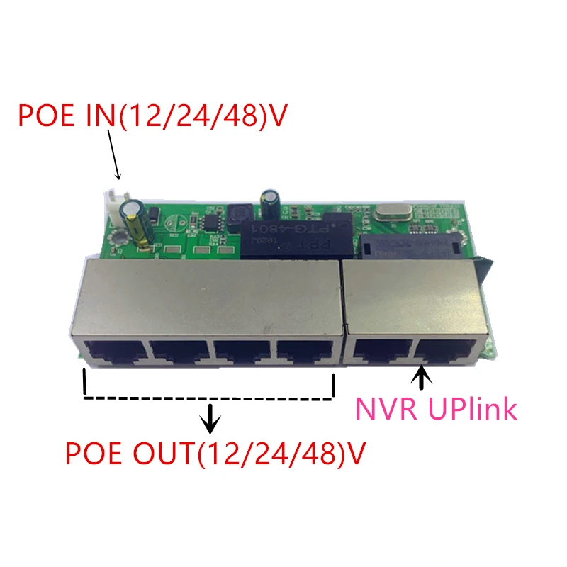 Interruptor POE POE12V/24V/48V, dispositivo de 100 mbps, 100 mbps, alimentación poe, NVR, POE12V-24V-48V