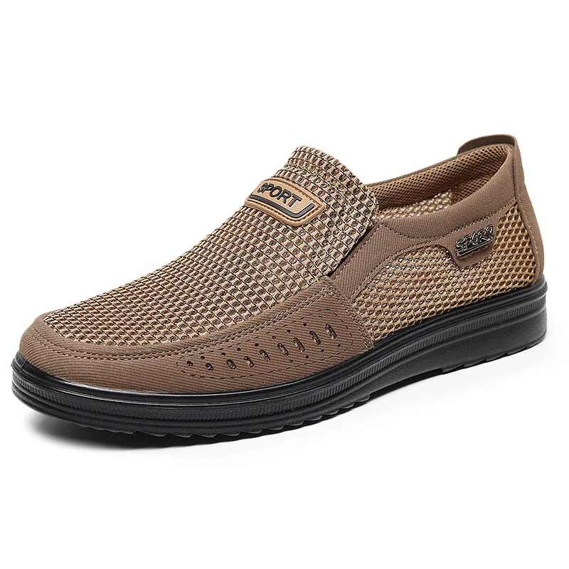 Chaussures plates en maille pour hommes, mocassins décontractés, chaussures de loisirs respirantes, chaussures confortables, nouveau style d'été, 47