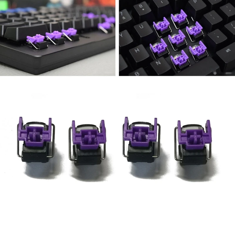 Conjunto de interruptores ópticos roxo para teclado mecânico, 4 peças, interruptor de troca quente para teclado gamer