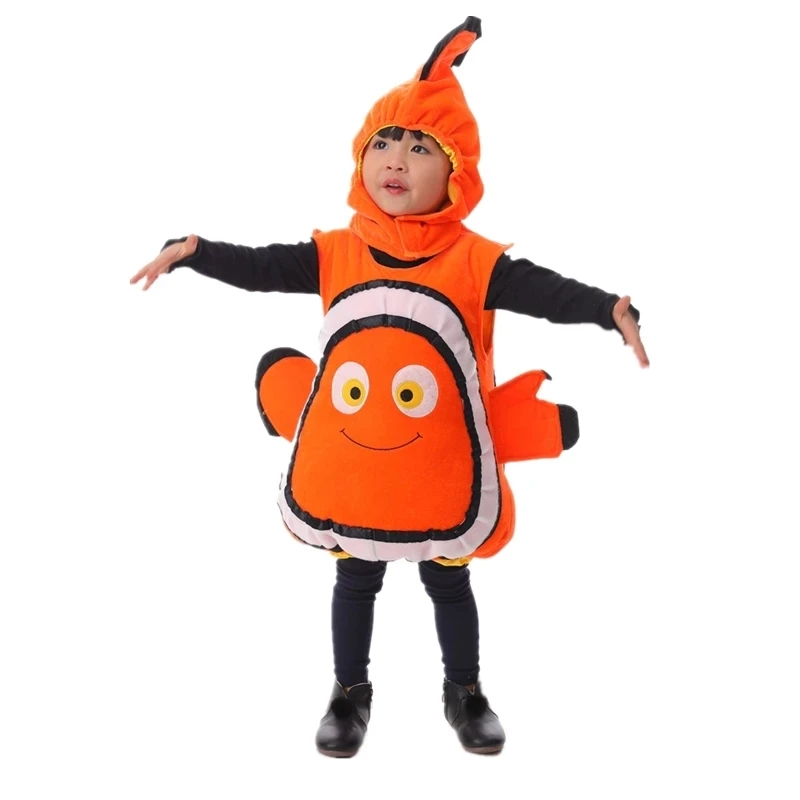 Deluxe Adorable Child Clownfish From Pixar Animated Film Finding Nemo Little Baby Fishy Halloween Cosplay Costume Age 2-7 Years